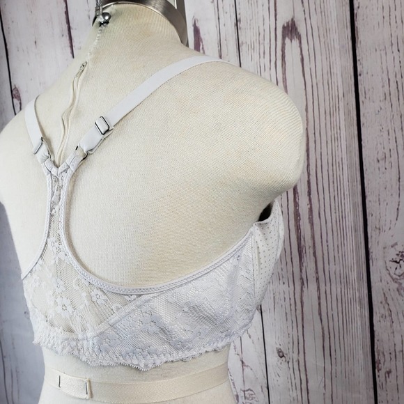Maidenform Racerback Padded Bra Womens Size 38D Front Closure White - Picture 9 of 10